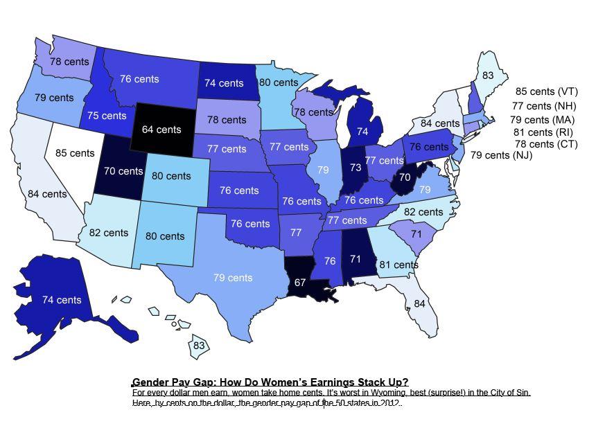 The Geography Of The Gender Pay Gap Womens Earnings By State